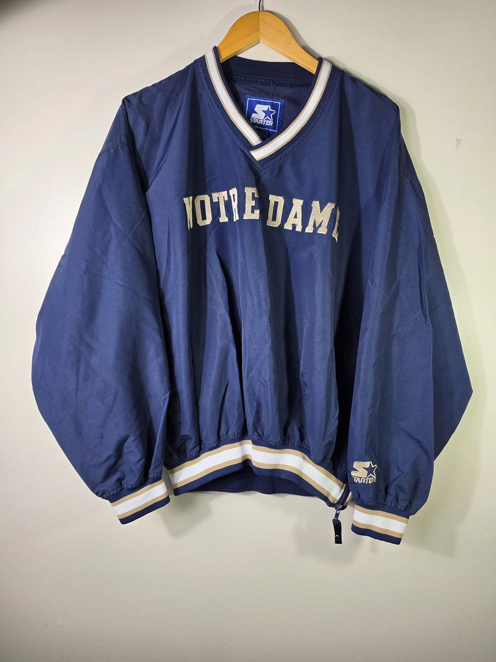 Vintage 90s Starter Notre Dame Fighting Irish Pullover Windbreaker Jacket